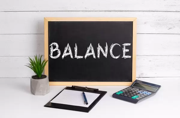 Blackboard with Balance text
