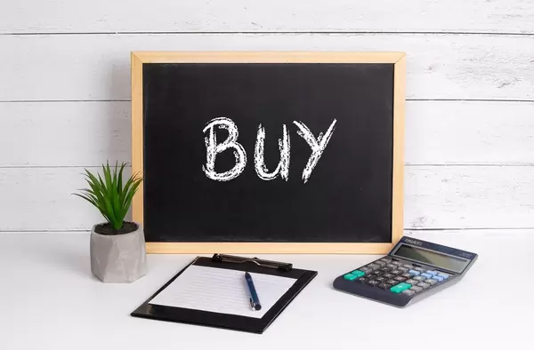 Blackboard with Buy text