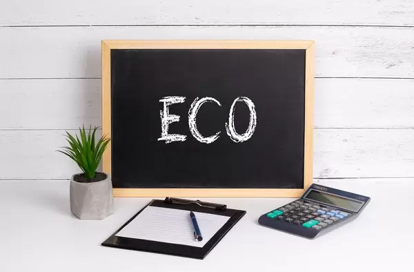 Blackboard with ECO text