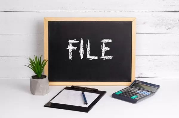 Blackboard with File text