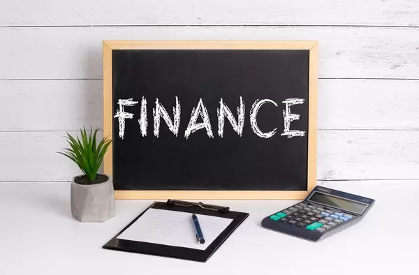 Blackboard with Finance text