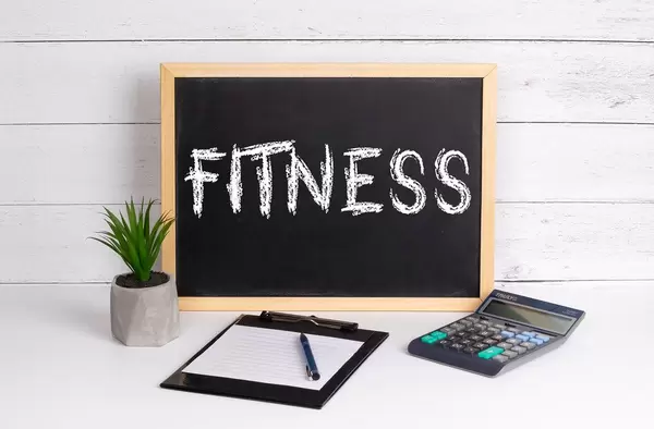 Blackboard with Fitness text