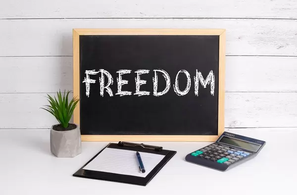 Blackboard with Freedom text