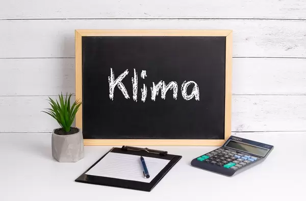 Blackboard with Klima text