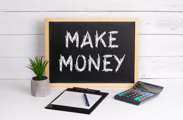 Blackboard with Make Money text