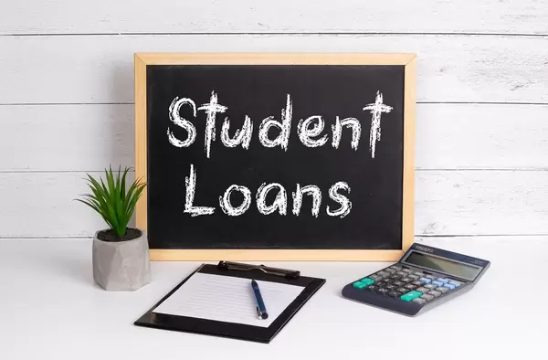 Blackboard with Student Loans text