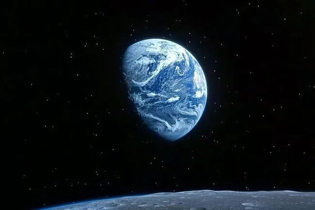 Blauer Planet Erde im Weltraum