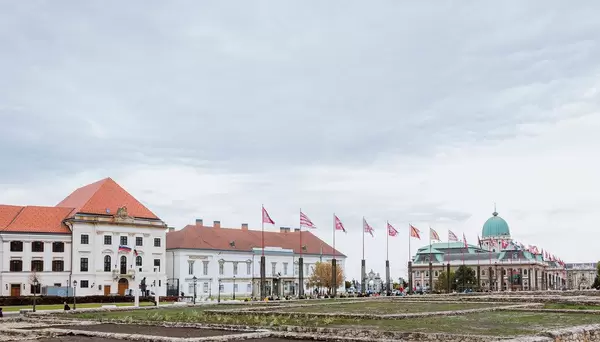 Blick auf die Burg von Buda / den Burgpalast in Budapest, Ungarn