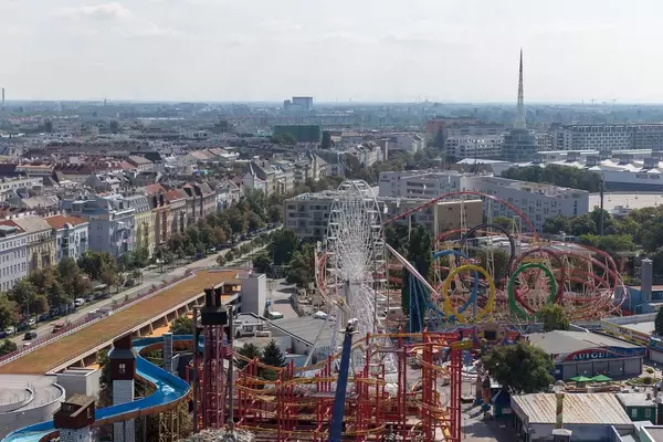 Blick auf Prater aus dem Wiener Riesenrad