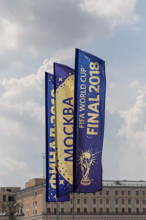 Blue FIFA World Cup 2018 flags