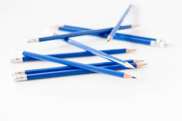 blue pencils