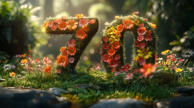 Blütenreicher Jahrestag - Natürliches Jubiläumsmotiv