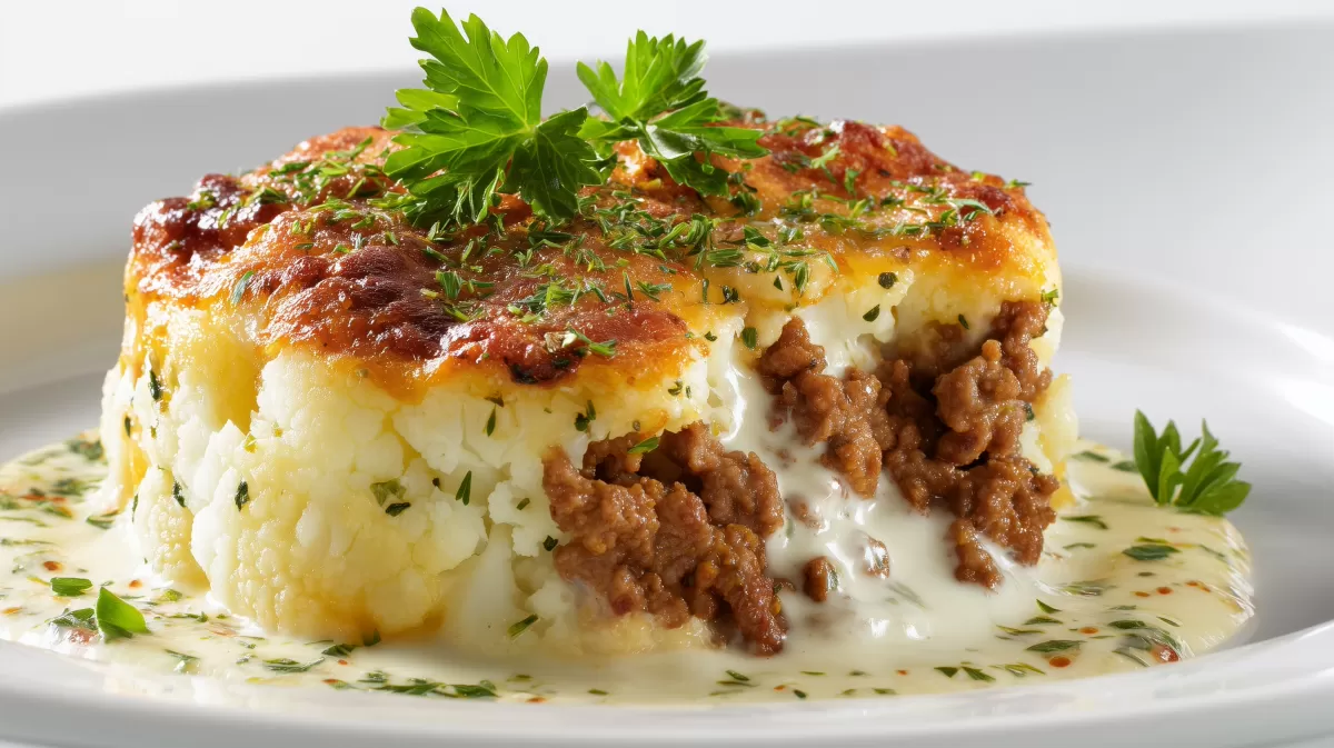 Blumenkohl Auflauf gratiniert mit Hackfleisch