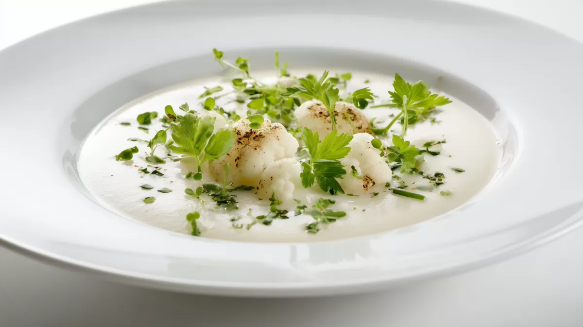 Blumenkohl Creme Suppe mit frischen Kräutern