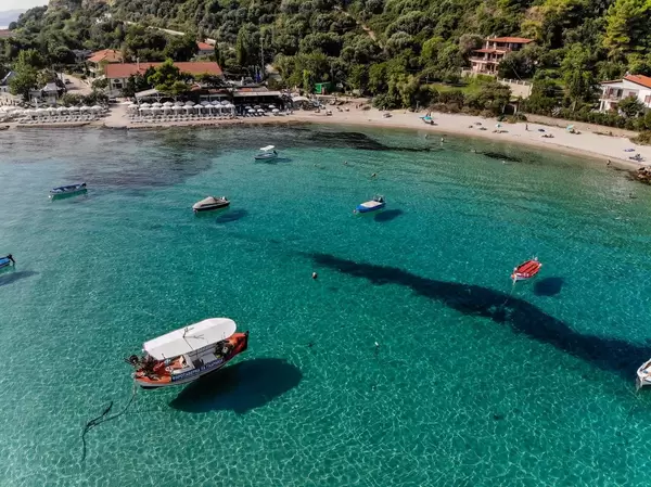 Boats near the beach in Afitos, Chalkidiki