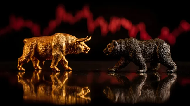 Börsen-Bullen und -Bären im Wettstreit