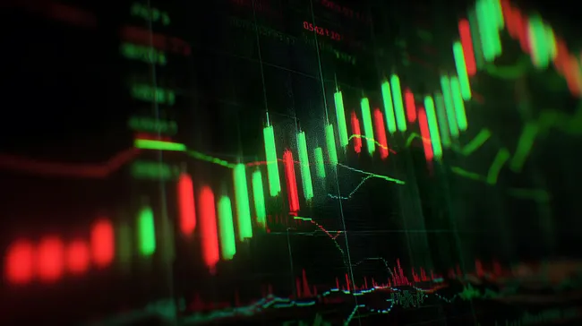 Börsengrafik mit lebendigen Kursverlauf-Diagramm