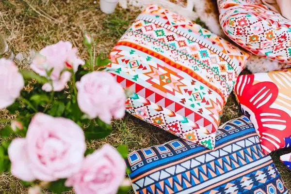 Bohemian Pillows Decor And Roses