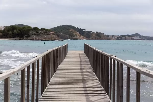 Bootssteg in Peguera, Mallorca