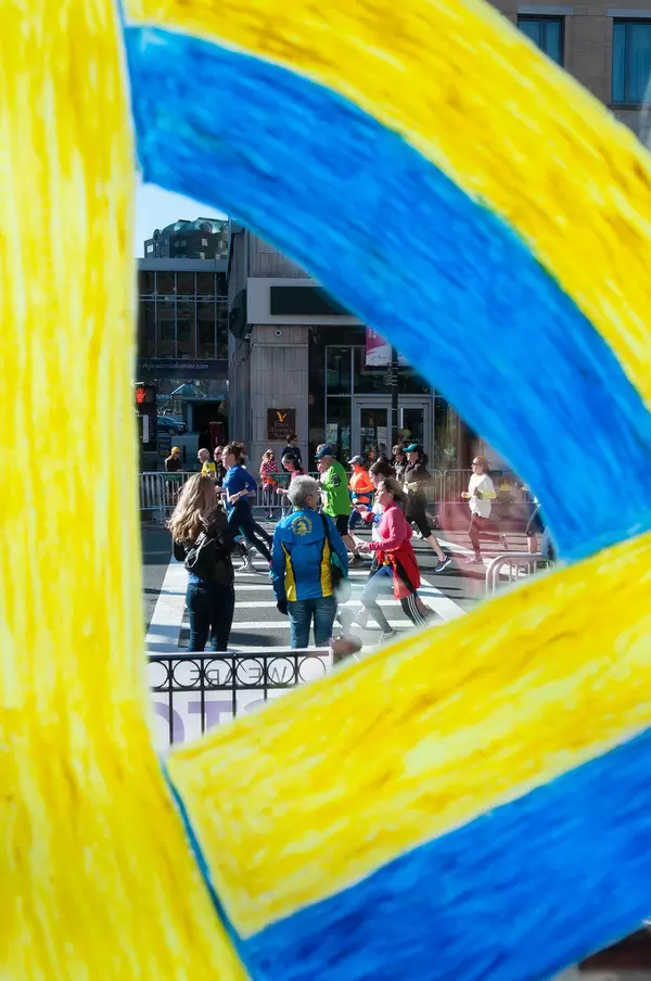 BostonStrong: Painting of Starbucks at Boston Marathon