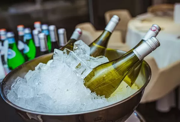 Bottles Of Wine In The Ice At The Tasting. Background, Celebration  (Flip 2019)