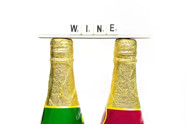 Bottles with WINE lable on top