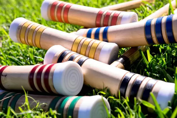 Bottoms of croquet sticks