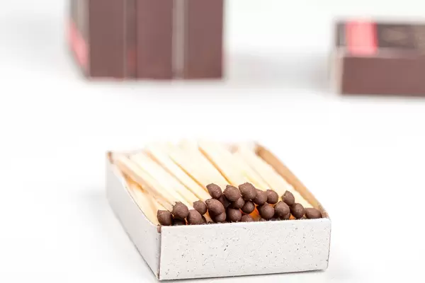 Box of matches on a white background