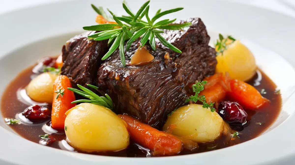 Brasato alla Milanese geschmorter Rinderbraten mit Gemüse