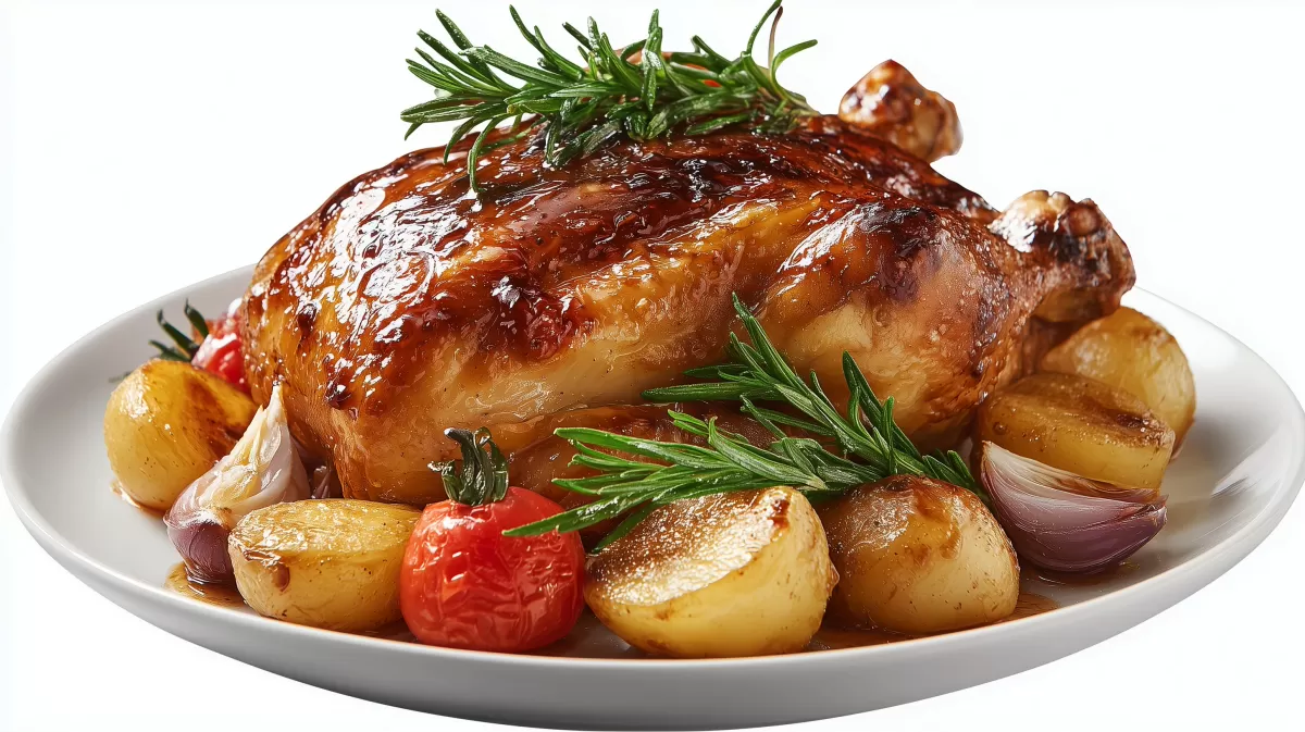 Brat Hhnchen mit Kartoffeln und Rosmarin