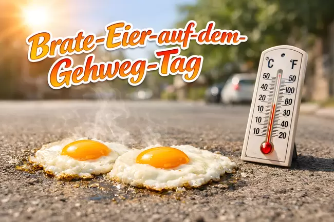 Brate-Eier-auf-dem-Gehweg-Tag am 4. Juli