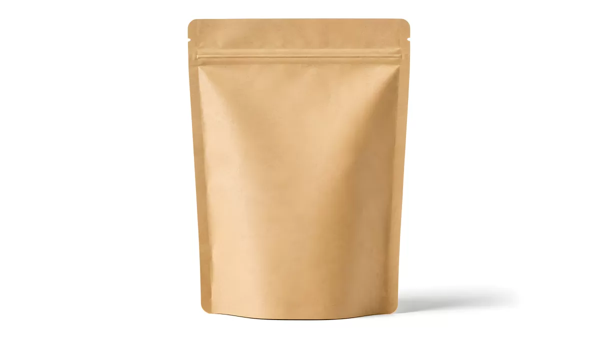 Braune Kraftpapier-Standbodenbeutel mit Reißverschluss