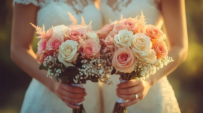 Brautstrauße in zarten Pastelltönen