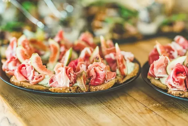 Bread Tapas Of Ham And Figs