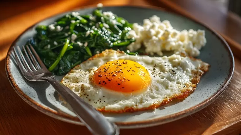 Breakfast plate with sunny side up egg and toast