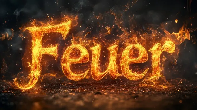 Brennendes Feuer-Textlogo für Hintergrunddesign