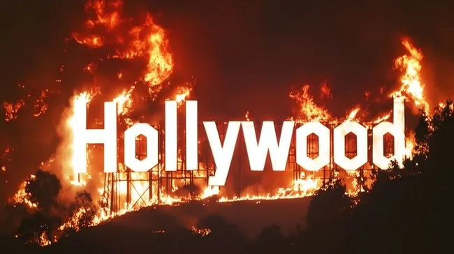 Brennendes Hollywood-Schild bei Waldbrand in Kalifornien