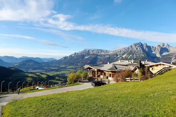 Brenneralm SkiWelt with panoramic view of Wilder Kaiser and Inn Valley