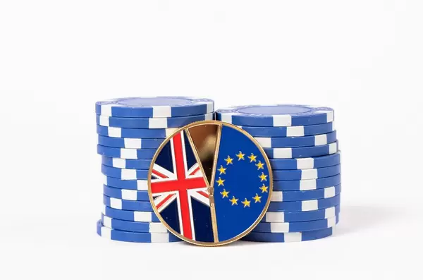 Brexit medal coin on white background