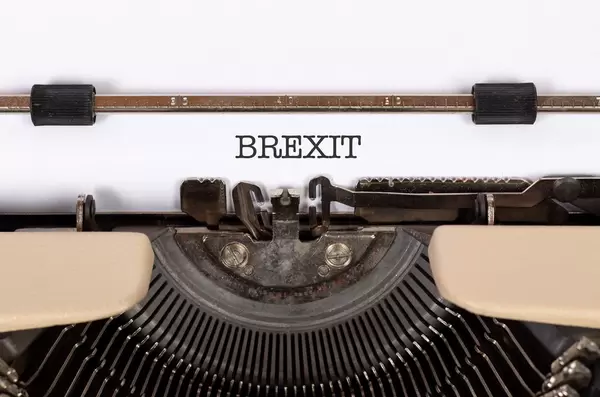Brexit printed on an old typewriter