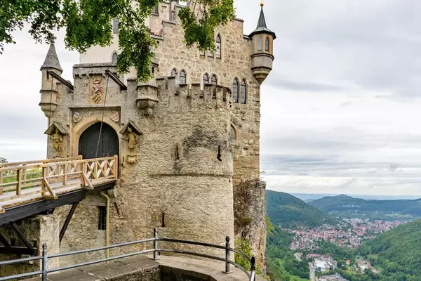 Bridge leading to the main tower of Lichtenstein Castle