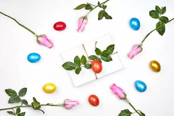 Bright Easter background on white