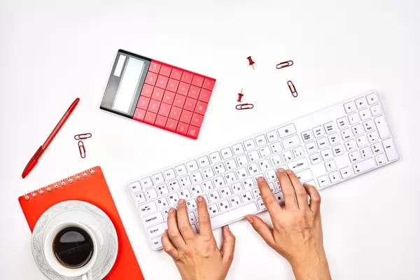 Bright working space of accountant