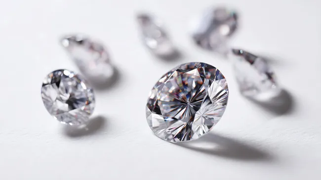 Brillanten auf weißem Hintergrund - Hochwertige Schmuckstücke