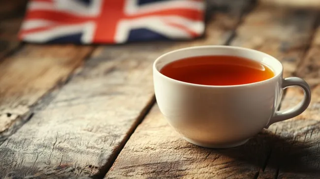 Britische Teetasse mit Union Jack-Flagge