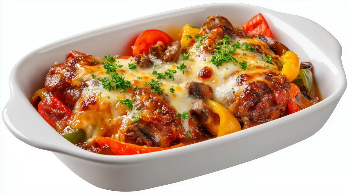 Brittas Ruberfleisch mit Paprika und Käsekruste