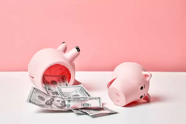 Broken Piggy bank - financial crisis after coronavirus covid-19 pandemic