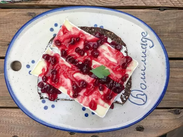 Brot mit Camembert und Cranberries