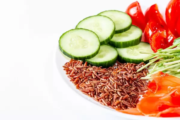 Brown rice with vegetables and micro greenery (Flip 2019)