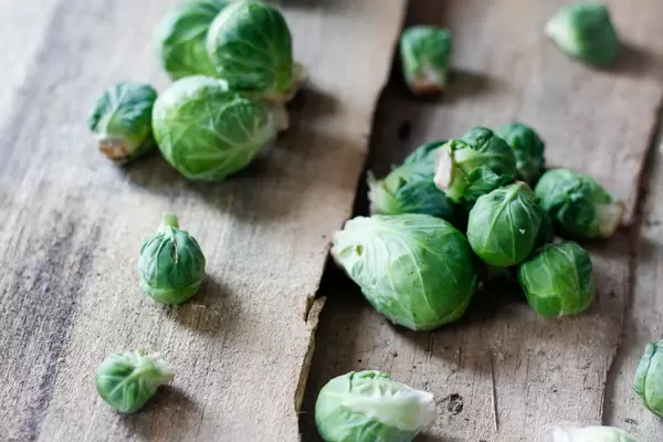 brussel srout on a wooden background